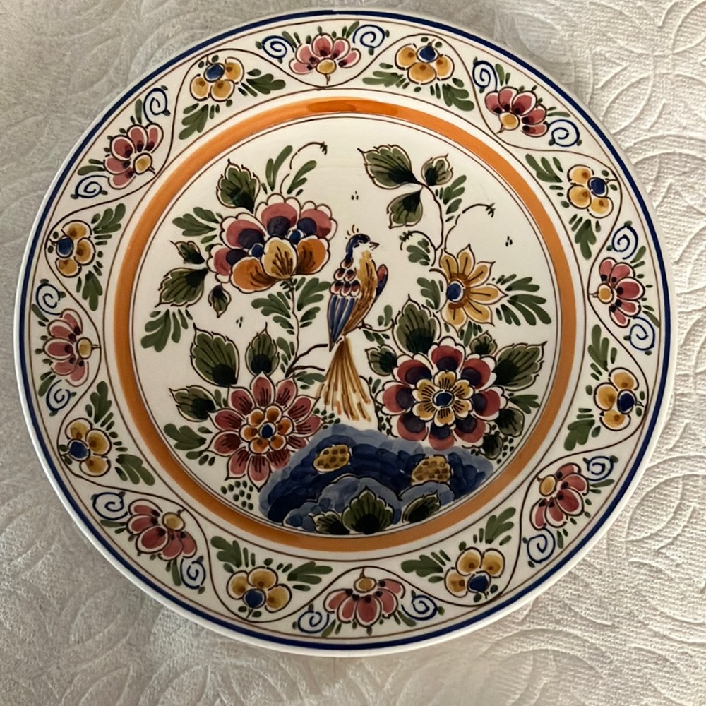 Royal delft 8 inch plate. Multicolor. Purchased in Holland between 1983-1985